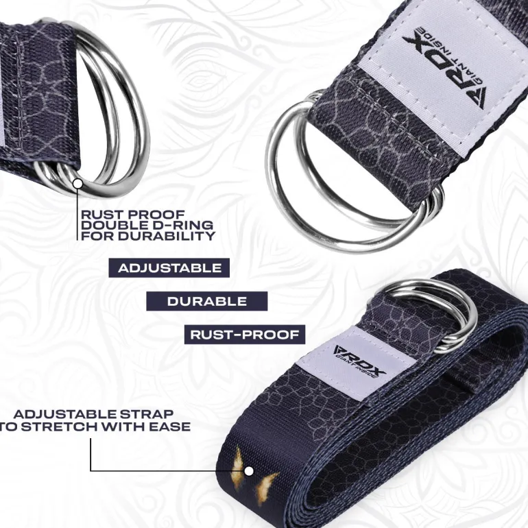 RDX F8 D-Ring Steel Buckle Cotton Yoga Strap