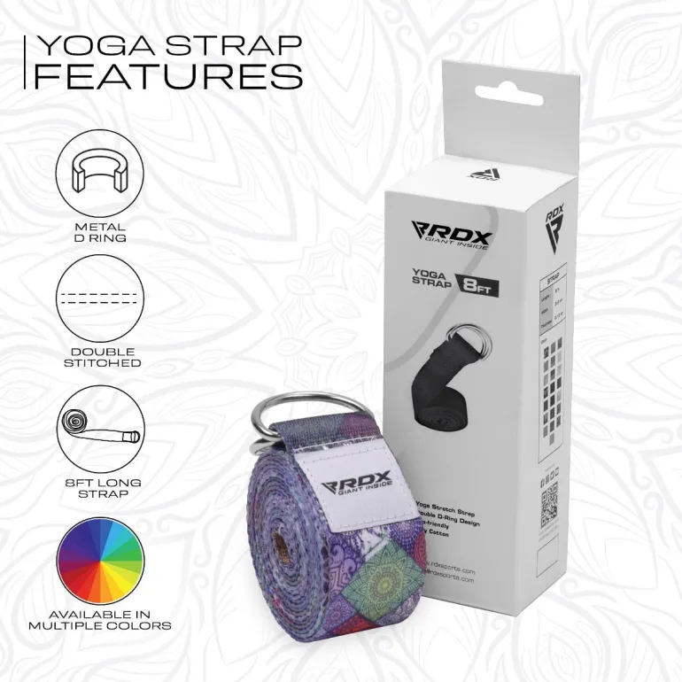 RDX F9 D-Ring Steel Buckle Cotton Yoga Strap
