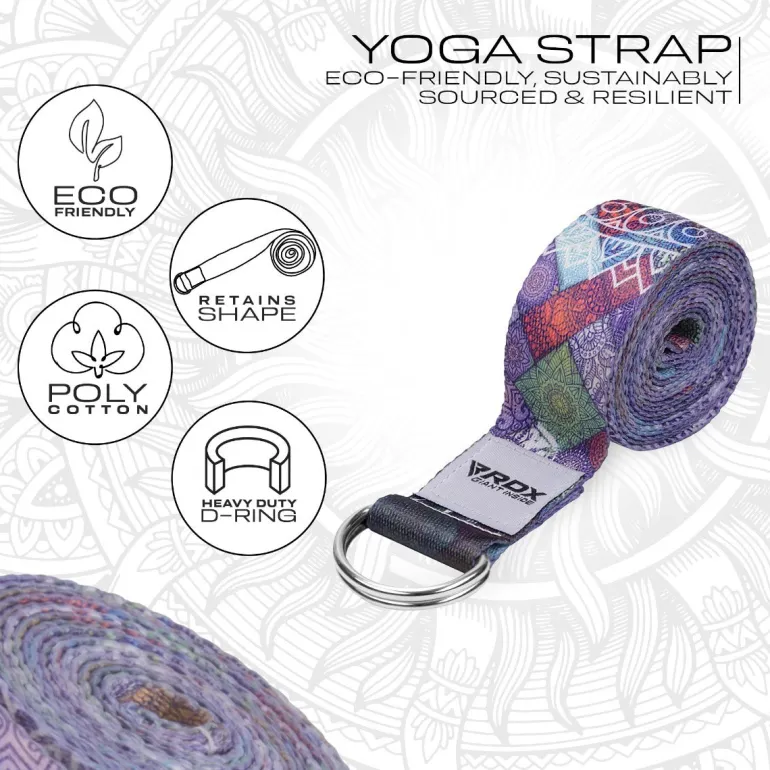 RDX F9 D-Ring Steel Buckle Cotton Yoga Strap