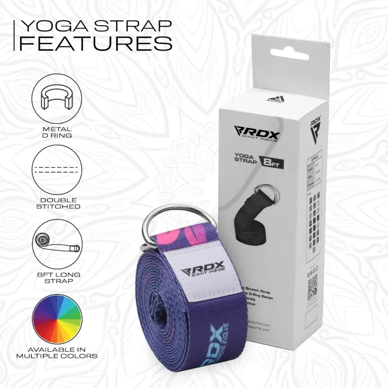 RDX F6 D-Ring Steel Buckle Cotton Yoga Strap
