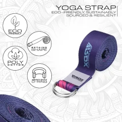 RDX F6 D-Ring Steel Buckle Cotton Yoga Strap
