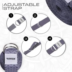 RDX F11 D-Ring Steel Buckle Cotton Yoga Strap