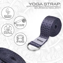 RDX F11 D-Ring Steel Buckle Cotton Yoga Strap
