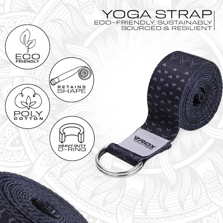 RDX F15 D-Ring Steel Buckle Cotton Yoga Strap