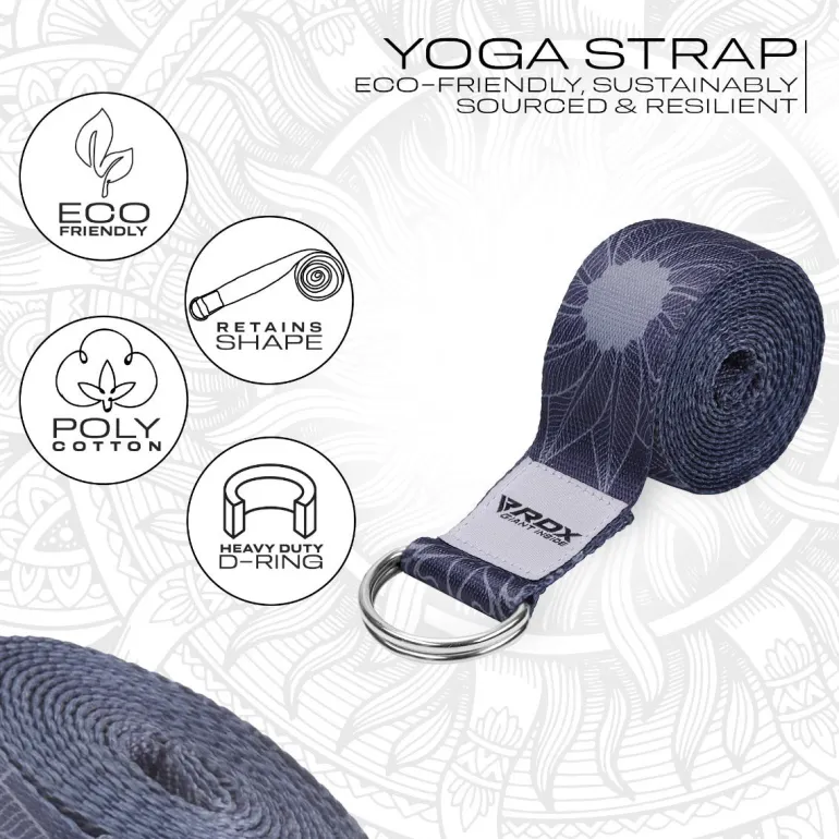 RDX F18 D-Ring Steel Buckle Cotton Yoga Strap
