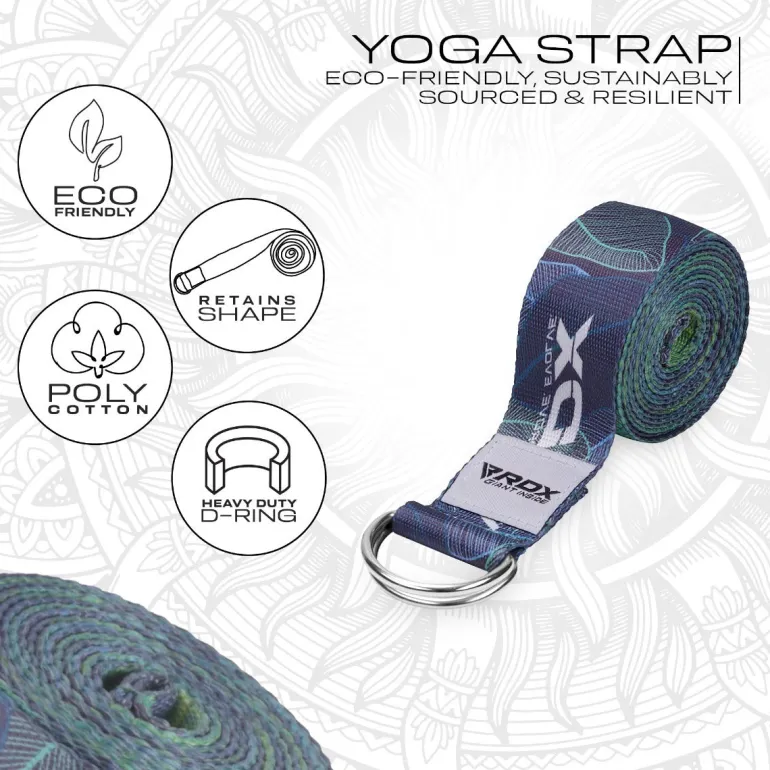RDX F10 D-Ring Steel Buckle Cotton Yoga Strap