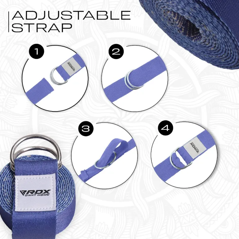 RDX F16 D-Ring Steel Buckle Cotton Yoga Strap