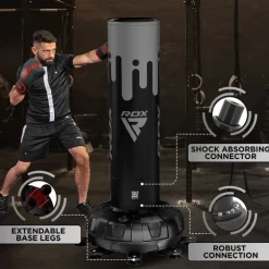 RDX F9 6ft Adults Free Standing Punch Bag With Bag Mitts For Training & Workout Set
