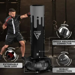 RDX F9 5Ft Adults Free Standing Punch Bag With Bag Mitts
