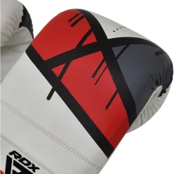 RDX F7 4ft / 5ft 3-in-1 Ego White / Red Training Punch Bag with Mitts Set