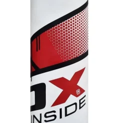 RDX F7 4ft / 5ft 3-in-1 Ego White / Red Training Punch Bag with Mitts Set