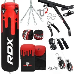RDX F9 4ft / 5ft 14-in-1 Heavy Boxing Punch Bag & Mitts Set