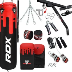 RDX F9 4ft / 5ft 14-in-1 Heavy Boxing Punch Bag & Mitts Set