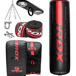 RDX F6 4ft / 5ft 8-in-1 KARA Heavy Boxing Punch Bag & Mitts Set