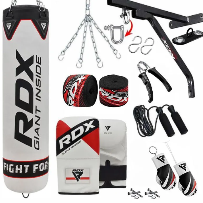 RDX F1 4ft / 5ft 14-in-1 Punch Bag with Bag Mitts Set