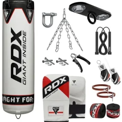 RDX F1 4ft / 5ft 13-in-1 Punch Bag with Bag Mitts Set