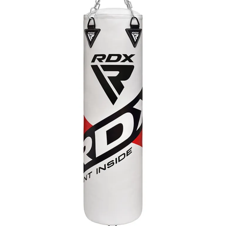 RDX F10 4ft / 5ft 3-in-1 Punch Bag with Gloves in White Set