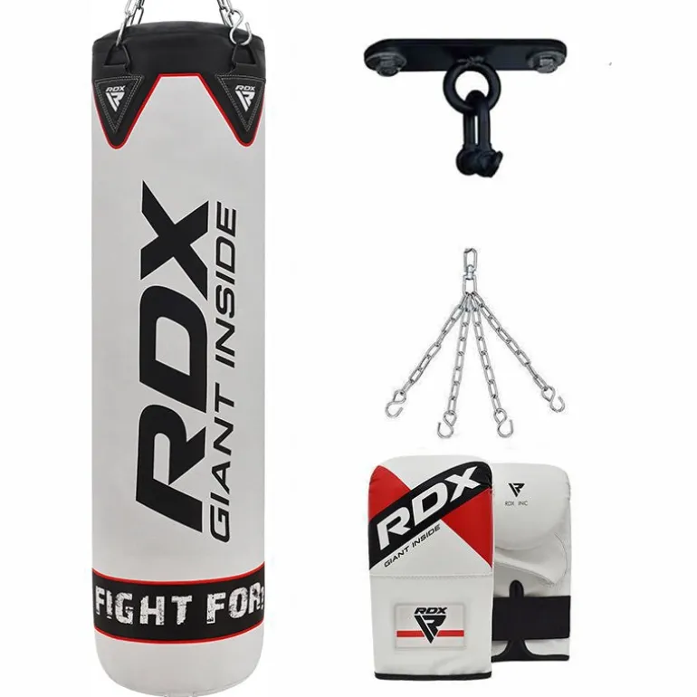RDX F1 4ft / 5ft 4-in-1 Punch Bag with Mitts and Ceiling Hook Set
