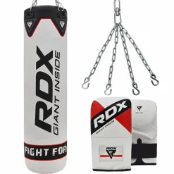 RDX F1 4ft / 5ft 3-in-1 White Punching Bag with Mitts Set