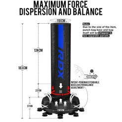 RDX F6 6Ft Kara Blue Free Standing Punch Bag With Mitts Set