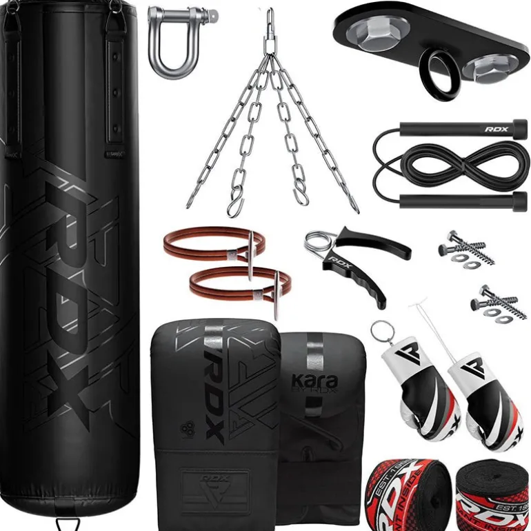 RDX F6 KARA 4ft / 5ft 13-in-1 Heavy Boxing Punch Bag & Mitts Set