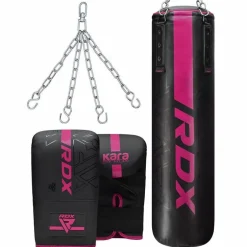 RDX F6 KARA 4ft / 5ft 3-in-1 Punch Bag & Bag Gloves Set