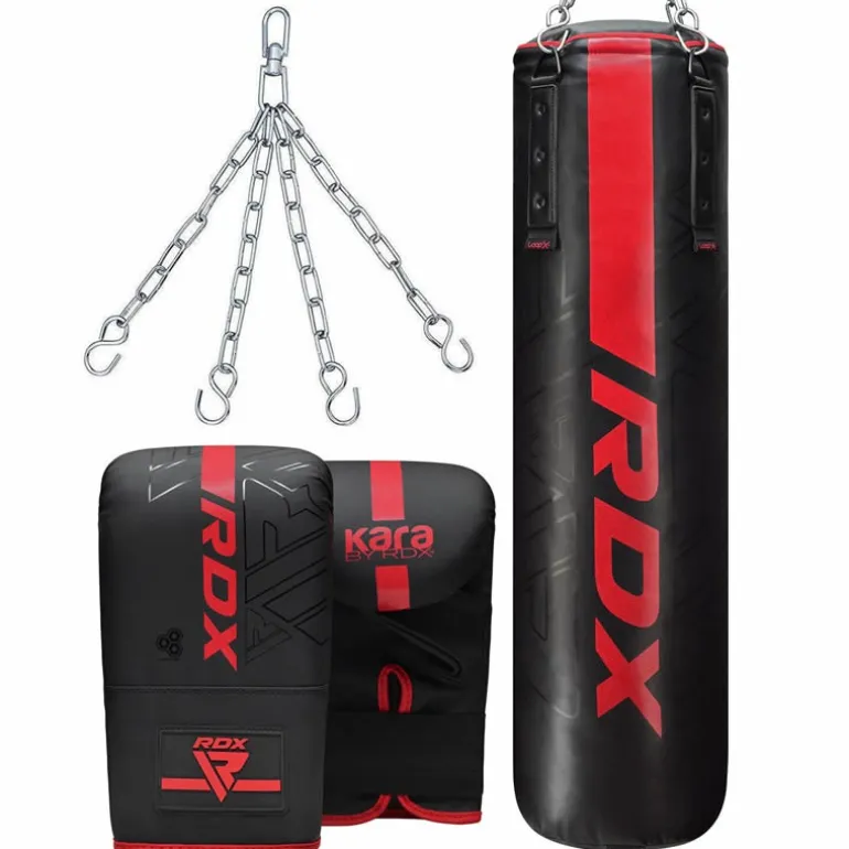 RDX F6 KARA 4ft / 5ft 3-in-1 Punch Bag & Bag Gloves Set