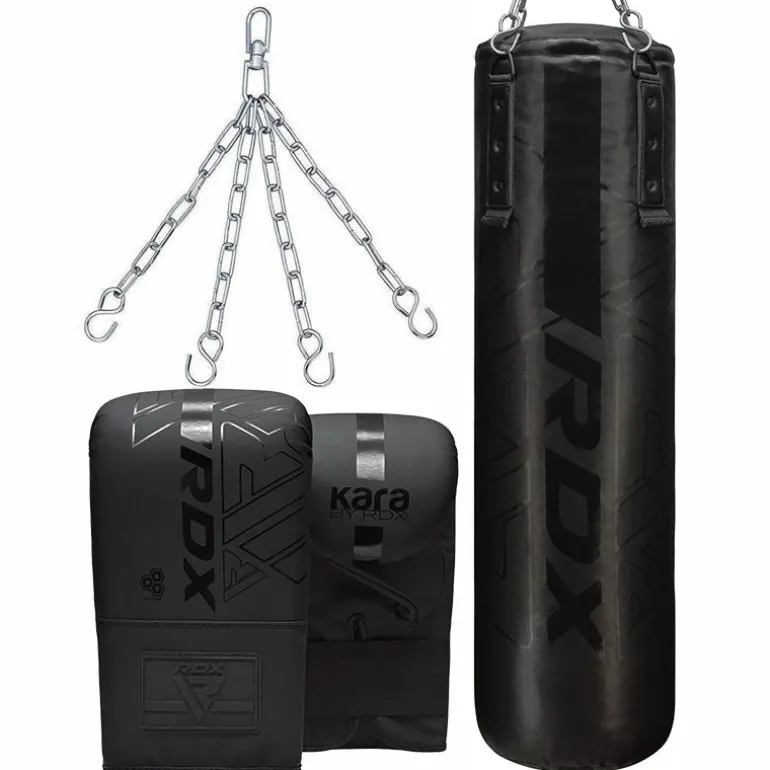 RDX F6 KARA 4ft / 5ft 3-in-1 Punch Bag & Bag Gloves Set