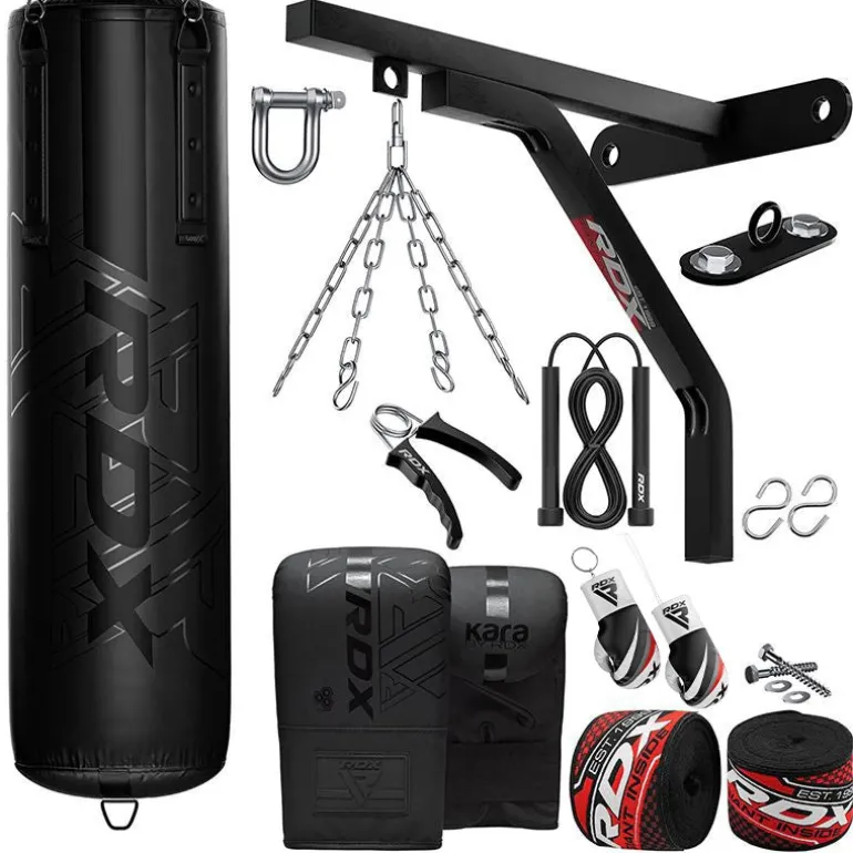 RDX F6 KARA 4ft / 5ft 17-in-1 Punch Bag with Bag Gloves Set