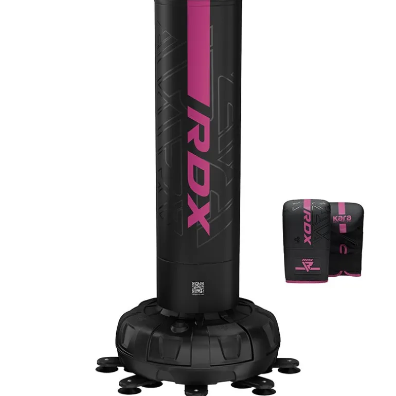 RDX F6 Kara Pink & Black 6Ft Free Standing Punch Bag With Mitts