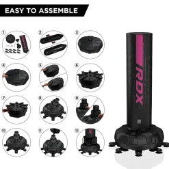RDX F6 Kara Pink & Black 6Ft Free Standing Punch Bag With Mitts