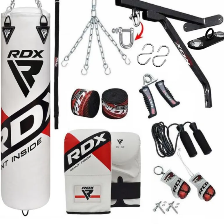 RDX F10 14PC 4ft/5ft Punch Bag with Bag Mitts Home Gym Set