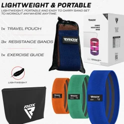 RDX Heavy-Duty Fabric Resistance Training Bands for Fitness