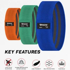 RDX Heavy-Duty Fabric Resistance Training Bands for Fitness