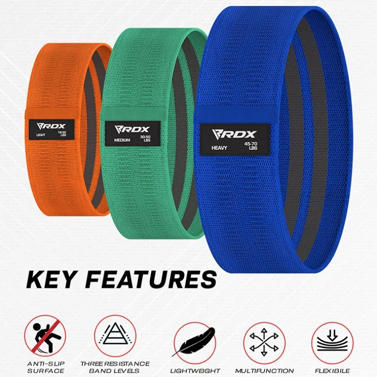 RDX Heavy-Duty Fabric Resistance Training Bands for Fitness
