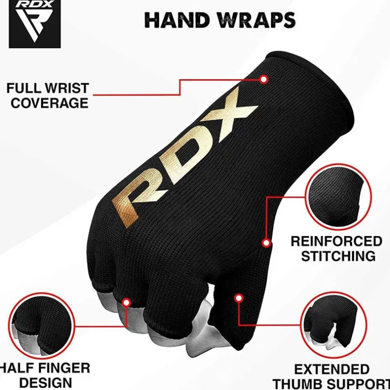 RDX HY Inner Gloves Elasticated Half Finger for Boxing, MMA Knuckle Protection OEKO-TEX®Standard 100 certified