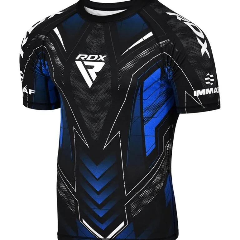 RDX IMMAF Approved Half Sleeves Compression Shirt Blue