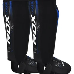 RDX IMMAF Approved Neoprene Shin Instep Guards Blue
