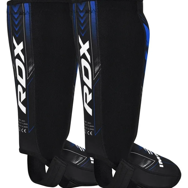 RDX IMMAF Approved Neoprene Shin Instep Guards Blue