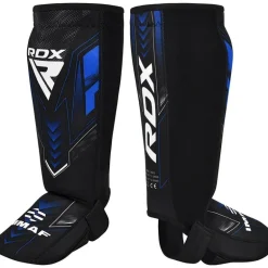RDX IMMAF Approved Neoprene Shin Instep Guards Blue