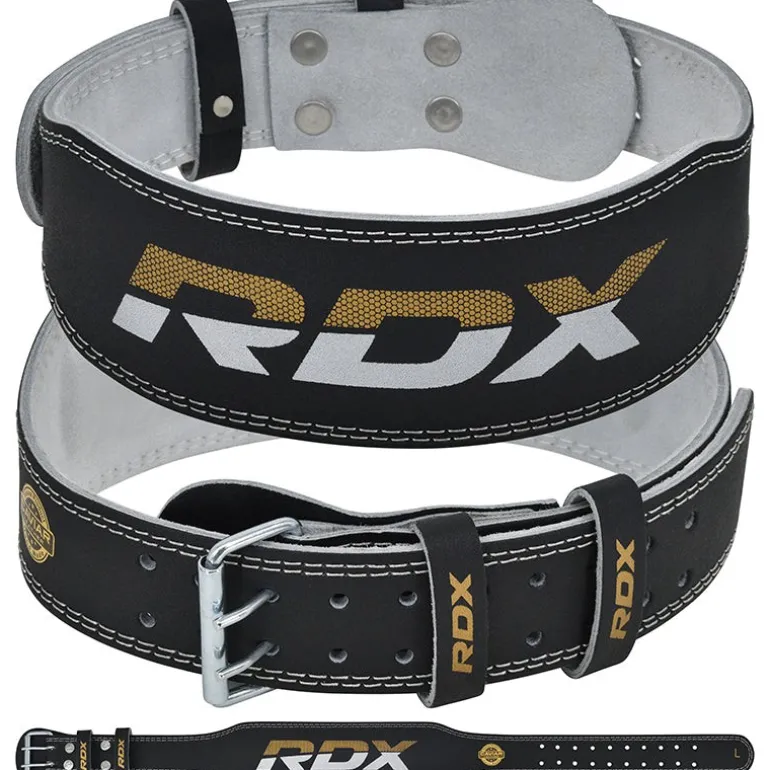 RDX 4 Inch Leather Weightlifting Gym Belt