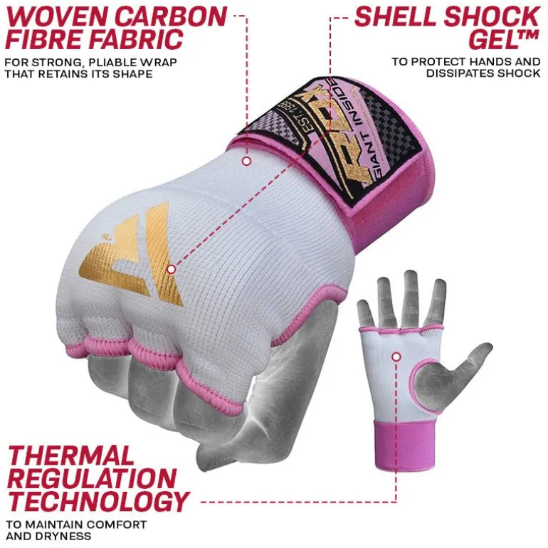 RDX IS Women Gel Padded Wrist Strap Inner Gloves Pink / White OEKO-TEX®Standard 100 certified