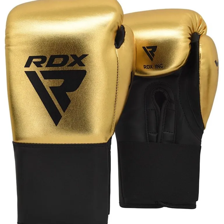 RDX J13 KIDS 8oz Golden Boxing Gloves & Pads Set