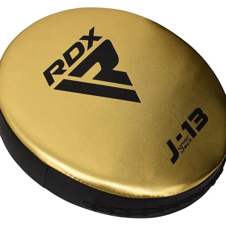 RDX J13 KIDS 8oz Golden Boxing Gloves & Pads Set