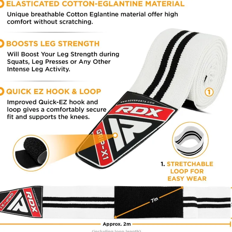 RDX K1 Elasticated Knee Compression Bandage Wraps Oeko-Tex® Standard 100 Certified
