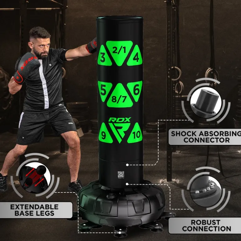 RDX KT Ronin 6ft Free Standing Target Punch Bags With Mitts Set