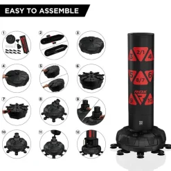 RDX KT Ronin 6ft Free Standing Target Punch Bags With Mitts Set