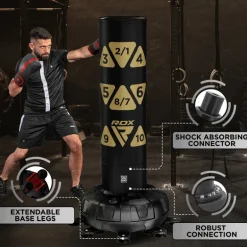 RDX KT Ronin 6ft Free Standing Target Punch Bags With Mitts Set
