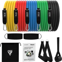 RDX L1 4-IN-1 Resistances Tubes set 10-30lbs for Home Gym Workout