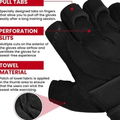 RDX L4 Open Finger Weightlifting Gym Gloves